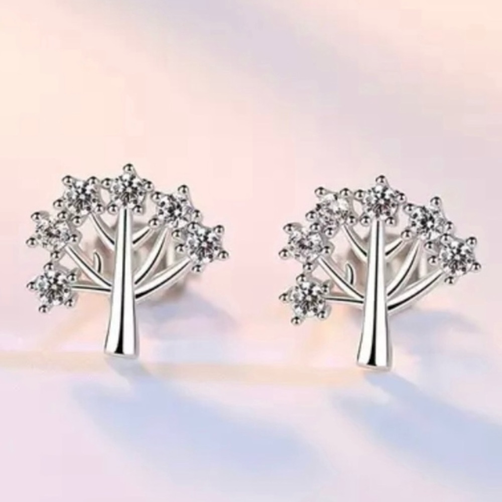 925 Sterling Silver Tree Of Life Stud Earrings